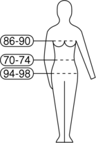 EN 13402-1 pictogram example for dress size 88-72-96